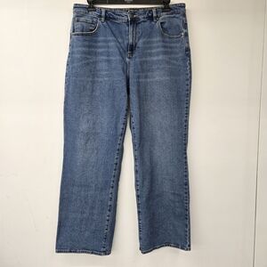 Buffalo David Bitton Della Blue High-rise Wide Leg Jeans Size 14